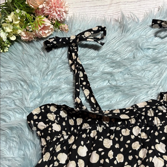 LOFT Sleep Black Cream Shell Tie Strap Sleep Tank sz S - Picture 2 of 7